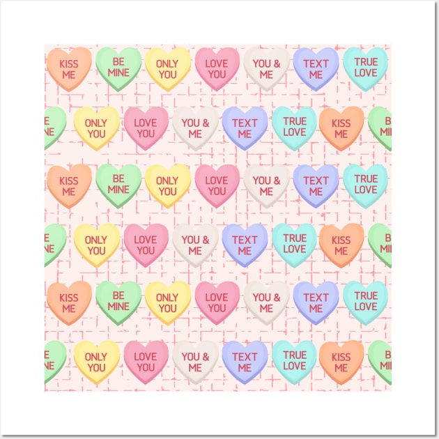 Happy Valentine's Day Pattern Wall Art by Stylish Dzign